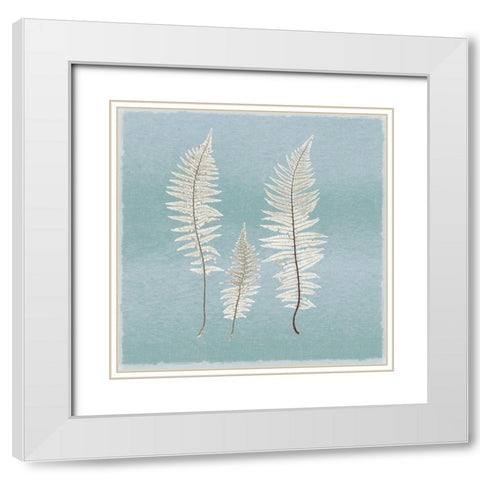 Spring Eden Fern White Modern Wood Framed Art Print with Double Matting by Lula Bijoux And Company