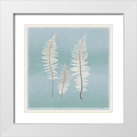 Spring Eden Fern White Modern Wood Framed Art Print with Double Matting by Lula Bijoux And Company