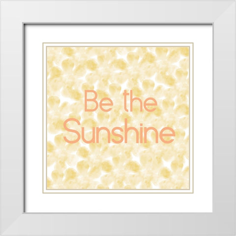 Flower Patterns Yellow White Modern Wood Framed Art Print with Double Matting by Lula Bijoux and Company