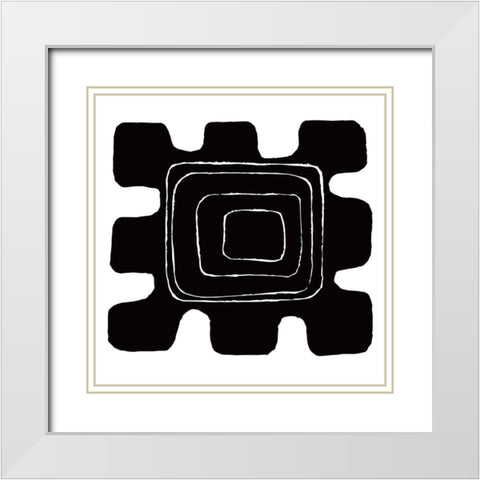 BW Minimalist 3 White Modern Wood Framed Art Print with Double Matting by Lula Bijoux And Company