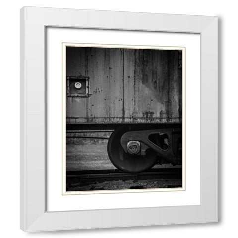 Side Train White Modern Wood Framed Art Print with Double Matting by Taylor, Glenn