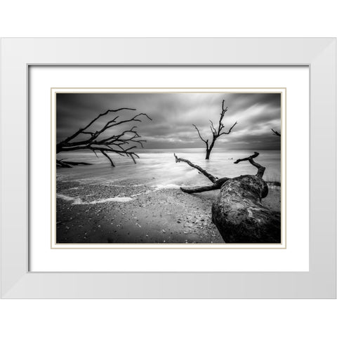 Mercurial Drift White Modern Wood Framed Art Print with Double Matting by Taylor, Glenn