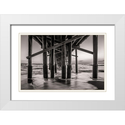 Beneath The Pier White Modern Wood Framed Art Print with Double Matting by Taylor, Glenn