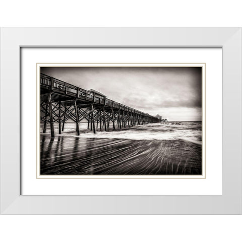 Rushing Tide White Modern Wood Framed Art Print with Double Matting by Taylor, Glenn