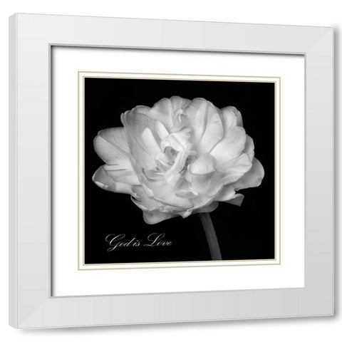 God is Love White Modern Wood Framed Art Print with Double Matting by Poinski, Dianne
