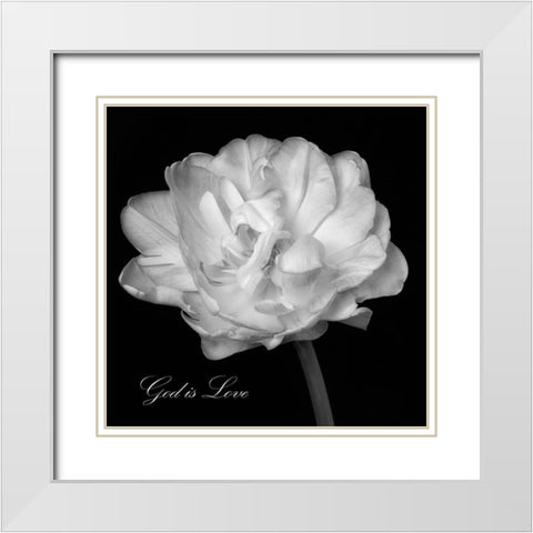God is Love White Modern Wood Framed Art Print with Double Matting by Poinski, Dianne
