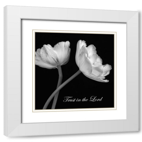 Trust in The Lord White Modern Wood Framed Art Print with Double Matting by Poinski, Dianne