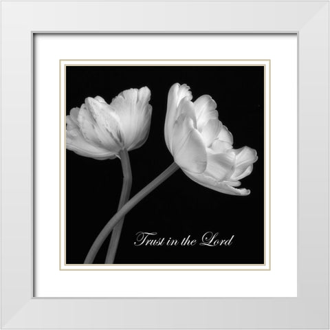 Trust in The Lord White Modern Wood Framed Art Print with Double Matting by Poinski, Dianne