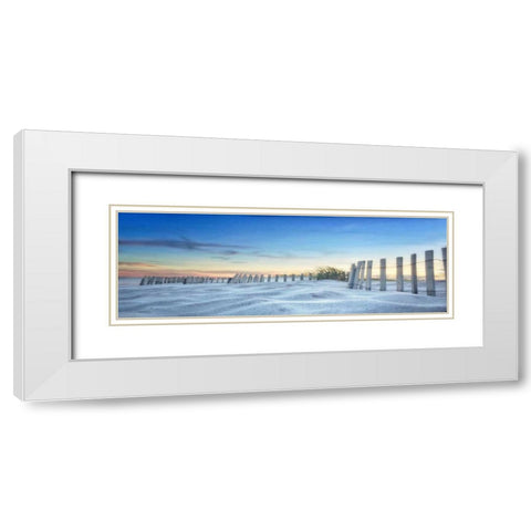 Fenced In Sunset White Modern Wood Framed Art Print with Double Matting by Rowland, Joseph