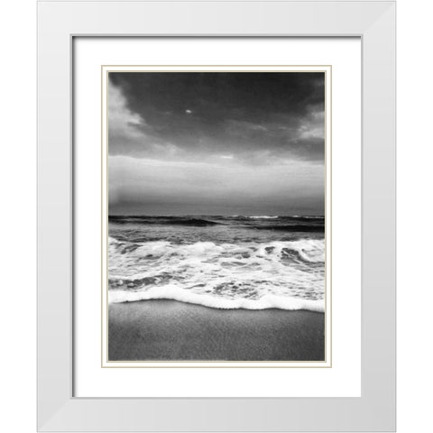 Drama Wave Curl White Modern Wood Framed Art Print with Double Matting by Rowland, Joseph