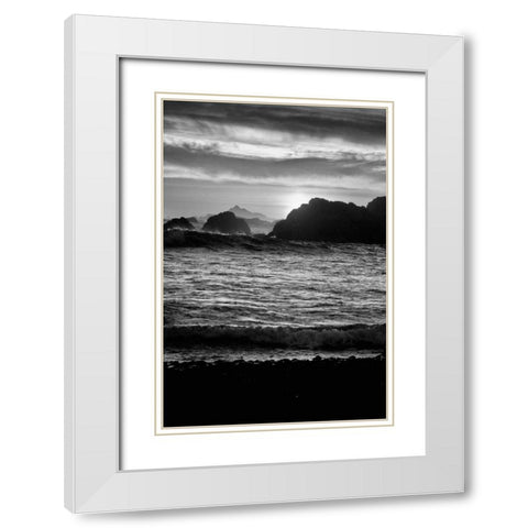 Sunset I White Modern Wood Framed Art Print with Double Matting by Rowland, Joseph