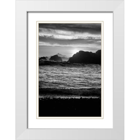 Sunset I White Modern Wood Framed Art Print with Double Matting by Rowland, Joseph