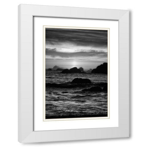 Sunset II White Modern Wood Framed Art Print with Double Matting by Rowland, Joseph