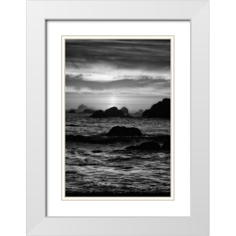 Sunset II White Modern Wood Framed Art Print with Double Matting by Rowland, Joseph