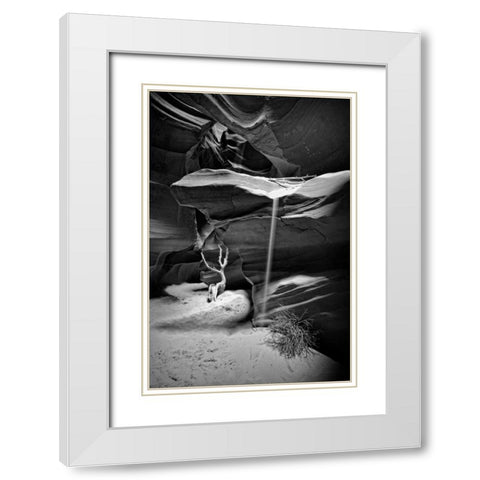 Slot Sand Falling White Modern Wood Framed Art Print with Double Matting by Rowland, Joseph
