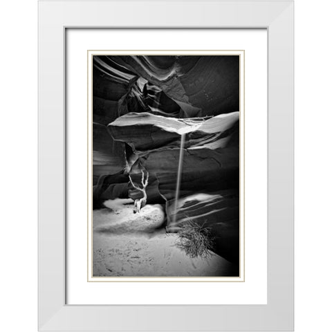 Slot Sand Falling White Modern Wood Framed Art Print with Double Matting by Rowland, Joseph