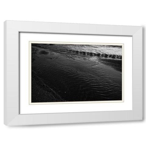 Water Rivulets White Modern Wood Framed Art Print with Double Matting by Rowland, Joseph