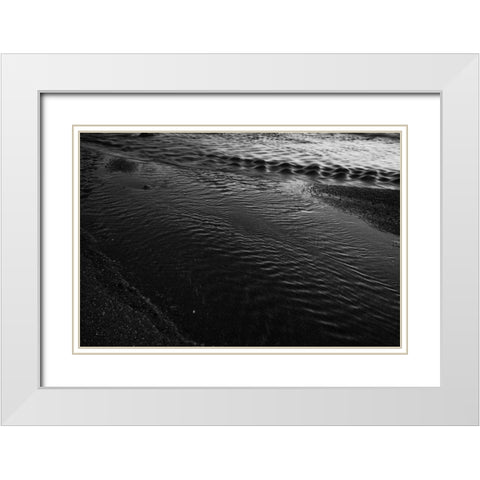 Water Rivulets White Modern Wood Framed Art Print with Double Matting by Rowland, Joseph