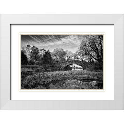 Magic Of Central Park White Modern Wood Framed Art Print with Double Matting by Rowland, Joseph
