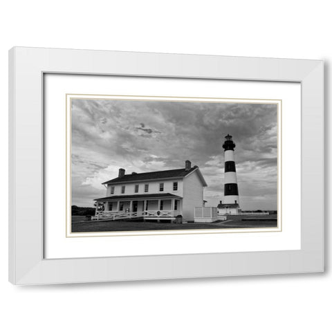 Bodie Lighthouse White Modern Wood Framed Art Print with Double Matting by Rowland, Joseph