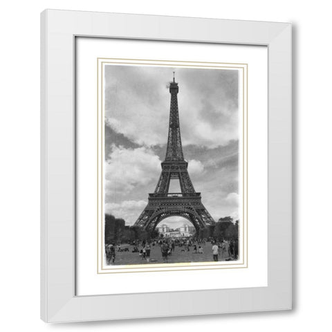 Eiffel 7 White Modern Wood Framed Art Print with Double Matting by De Carvalho, Sandro