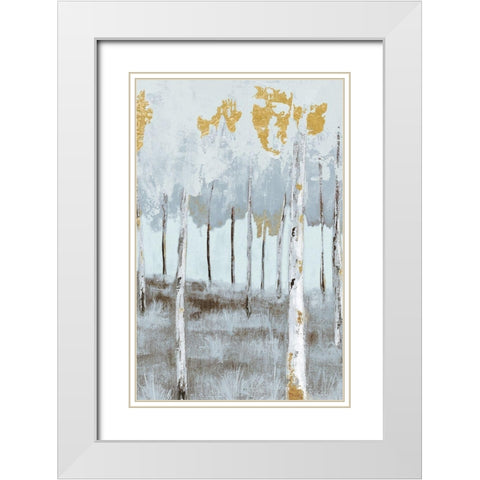 Birch Metallic Gray Day 3 White Modern Wood Framed Art Print with Double Matting by Sunny