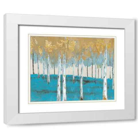 Golden Birch Ocean White Modern Wood Framed Art Print with Double Matting by Sunny