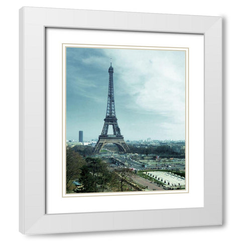 Paris in Summer White Modern Wood Framed Art Print with Double Matting by Ghanooni, Sarah