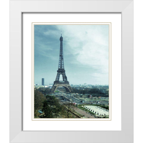 Paris in Summer White Modern Wood Framed Art Print with Double Matting by Ghanooni, Sarah