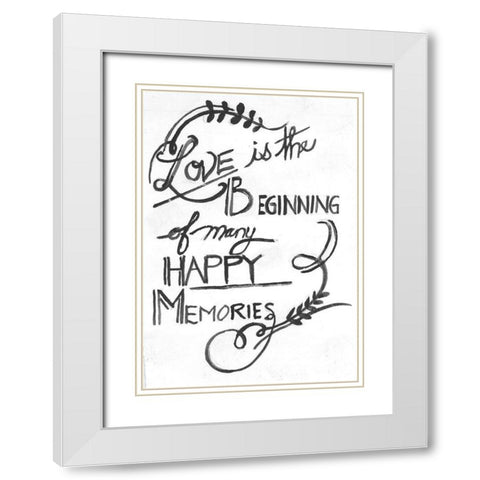 Love Is The Beginning White Modern Wood Framed Art Print with Double Matting by Haynes, Smith