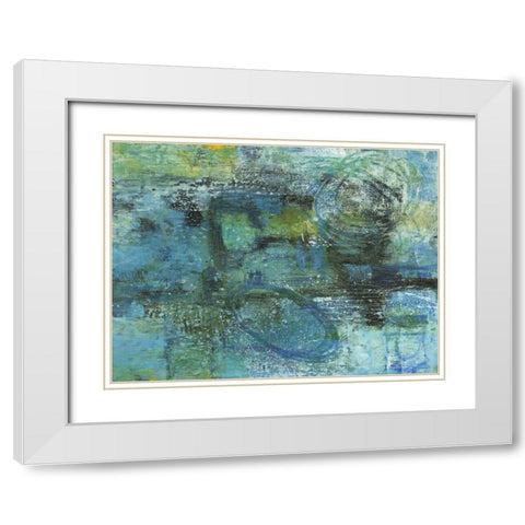 Blue Lagoon White Modern Wood Framed Art Print with Double Matting by Haynes, Smith