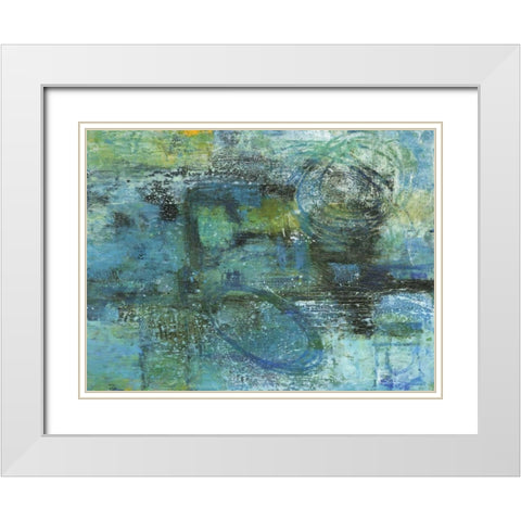 Blue Lagoon White Modern Wood Framed Art Print with Double Matting by Haynes, Smith