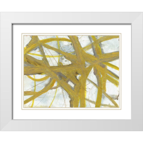 Golden Webbing 1 White Modern Wood Framed Art Print with Double Matting by Haynes, Smith