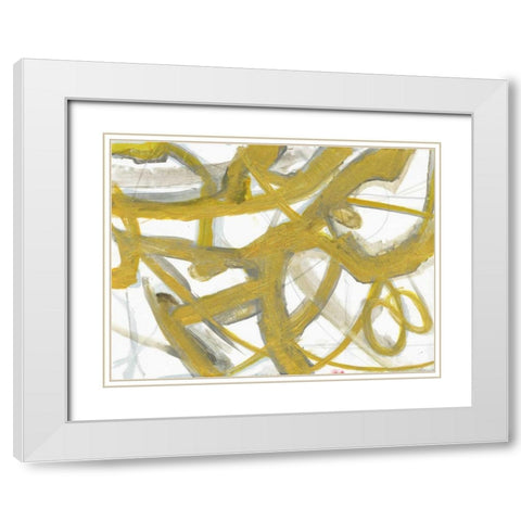 Golden Webbing 2 White Modern Wood Framed Art Print with Double Matting by Haynes, Smith