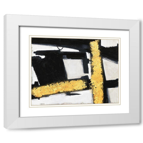 Divine Streaks 1 White Modern Wood Framed Art Print with Double Matting by Lewis, Sheldon