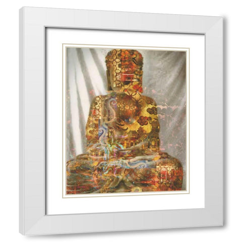 Buddah Zen 2 White Modern Wood Framed Art Print with Double Matting by Haynes, Smith