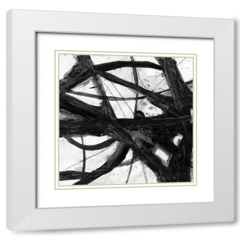 Abstract Jungle 1 White Modern Wood Framed Art Print with Double Matting by Haynes, Smith