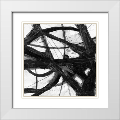 Abstract Jungle 1 White Modern Wood Framed Art Print with Double Matting by Haynes, Smith