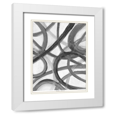 Black Stroke White Modern Wood Framed Art Print with Double Matting by Haynes, Smith