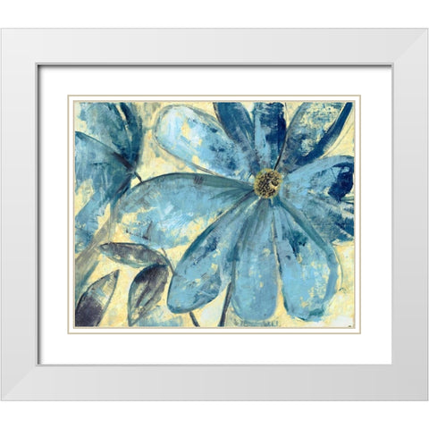 Golden Bloom White Modern Wood Framed Art Print with Double Matting by Haynes, Smith