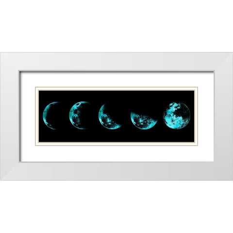 Blue Moon Eclipse White Modern Wood Framed Art Print with Double Matting by Lewis, Sheldon