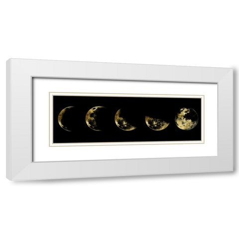 Golden Moon Eclipse White Modern Wood Framed Art Print with Double Matting by Lewis, Sheldon