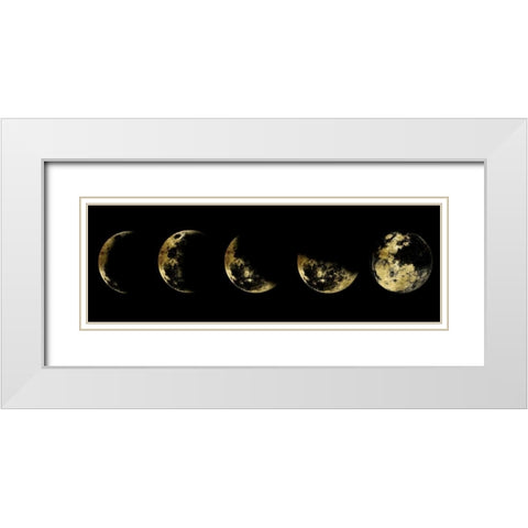 Golden Moon Eclipse White Modern Wood Framed Art Print with Double Matting by Lewis, Sheldon