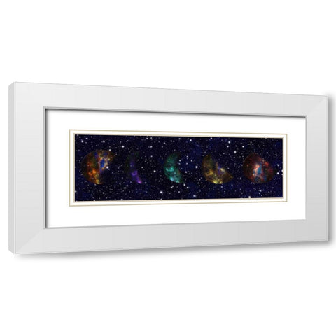 Hello From The Stars White Modern Wood Framed Art Print with Double Matting by Lewis, Sheldon