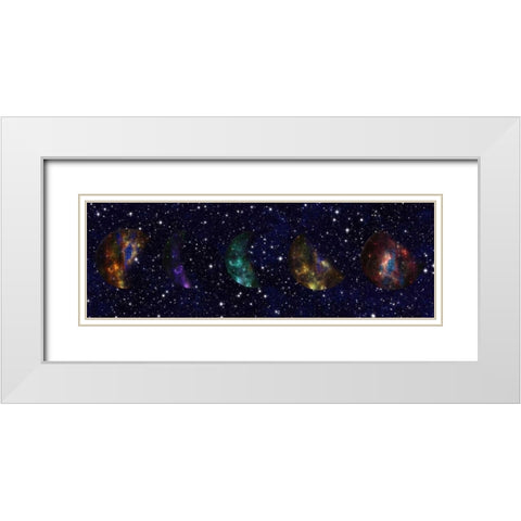 Hello From The Stars White Modern Wood Framed Art Print with Double Matting by Lewis, Sheldon