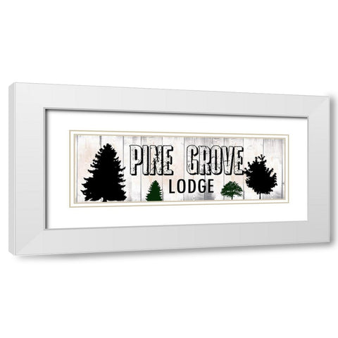 Pine Grove Lodge White Modern Wood Framed Art Print with Double Matting by Lewis, Sheldon