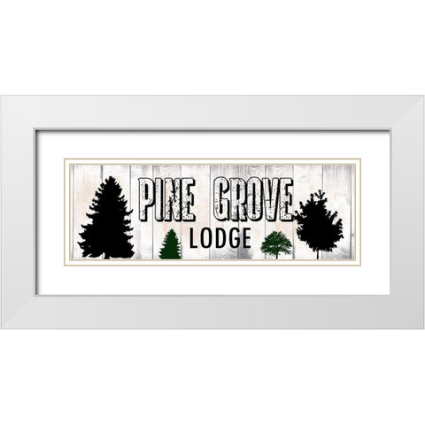 Pine Grove Lodge White Modern Wood Framed Art Print with Double Matting by Lewis, Sheldon