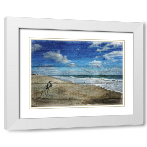 Coastal 1 White Modern Wood Framed Art Print with Double Matting by Lewis, Sheldon