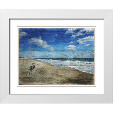 Coastal 1 White Modern Wood Framed Art Print with Double Matting by Lewis, Sheldon