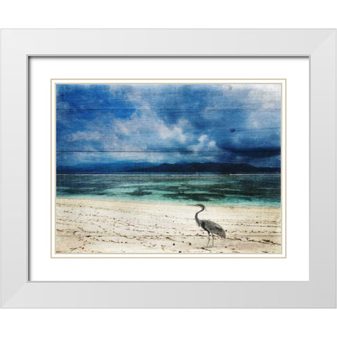 Coastal 2 White Modern Wood Framed Art Print with Double Matting by Lewis, Sheldon